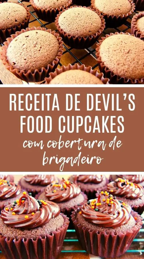 Receita de Devil’s Food Cupcakes com cobertura de brigadeiro | Inglês Gourmet