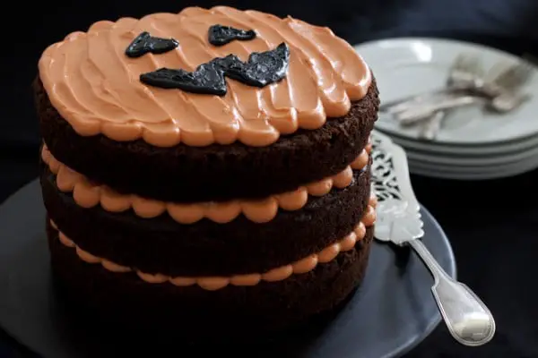 Halloween Chocolate Pumpkin Cake - One Tough Cookie